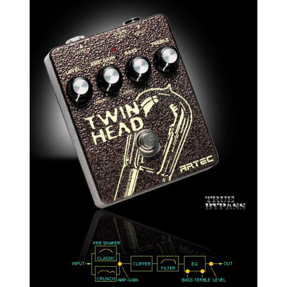 only pedals has artec twinhead crunch distortion pedal 54