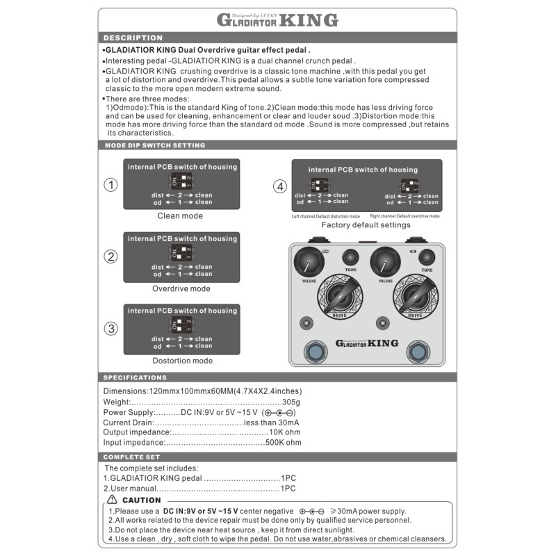 only pedals has lilt gladiator king of tone two channel overdrive pedal 55