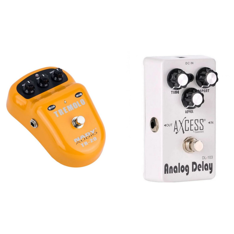 only pedals has nady tr-20 tremolo and giannini analog delay 2 pedal combo 53