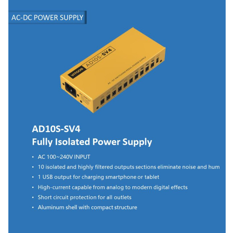 only pedals has vitoos ad10s-sv4 11 output isolated power supply 56