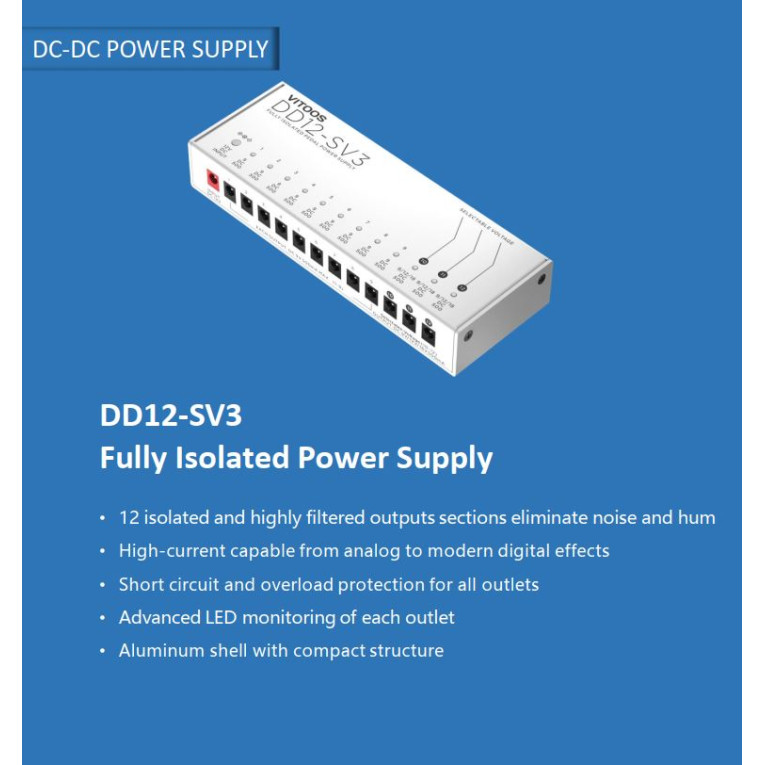 only pedals has vitoos dd12-sv3 12 output isolated power supply 61